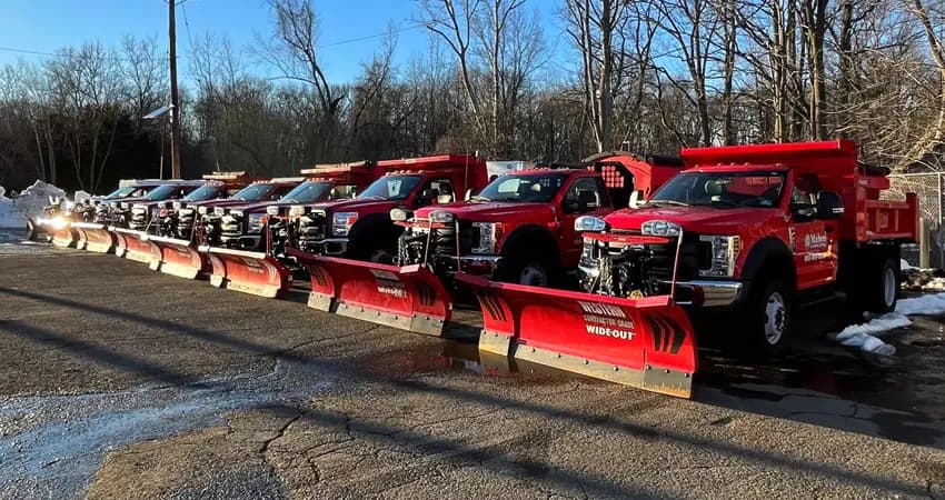The Mahon Landscaping fleet lined up and ready for the day