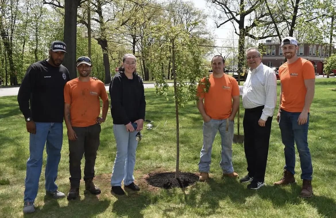 The Mahon Landscaping team gathered together